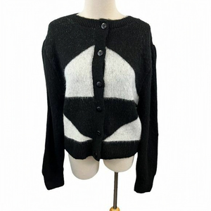 NWT TOPSHOP Black White Argyle Button Down‎ Cardigan (12)
